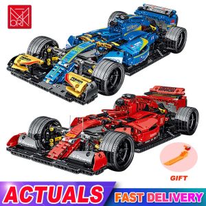 Bloco 1200pcs Technical 023005 Fórmula Cars Red F1 Blocos de construção Carros de corrida de esportes Super modelo kits Bricks Toys for Kids Boys Gifts