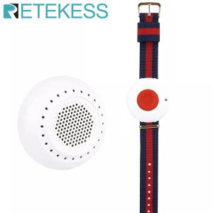 Watches Retekess TD020 Bakıcı Çekçisi Kablosuz SOS Saatler Çağrı Düğmesi Hemşire Tıbbi Çağrı Uyarı Hasta Yardım Sistemi Ev Yaşlılar