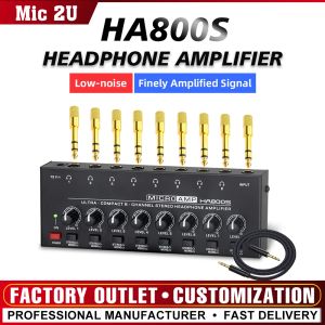 Усилители усилителей HA800S Stereo/Mono Switching Ultracompact Audio Mini усилитель с модернизированным усилителем наушников 8 канал 8 канал