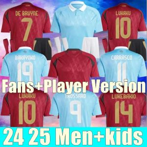 Belçika 24 25 Futbol Forması De Bruyne Lukaku Trossard 2024 Euro Kupa Milli Takım Gömlek 2025 Erkek Çocuk Kiti Eve Seti Tren Tielemans Bakayoko Carrasco