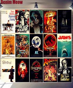 Film Posterler Film Plak Vintage Metal Teneke İşaretler Cafe Bar Sinema Dekor Et Jaws Jurassic Park Retro Boyama Duvar Etiketi N311 H6931545