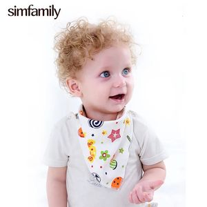 Simfamily10pc/lot çocuk bandana bebek önlük% 100 pamuk üçgen başlık eşarp erkek Kerchief kız Babador Bandana Dribble Bib 240422