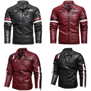 Модная мужская мотовая модель новая байкерская куртка с вышивкой Epaulet Men Faux Leather Bomber Jackets 201114 S