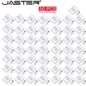 Drives Jaster 50 PCS Lot USB Flash Drive 128 ГБ бесплатно логотип память Stick 64GB Color Print