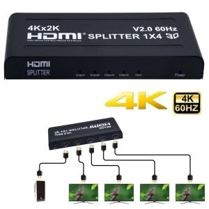 Lens v2.0 4K 60Hz HDMI Ayrıştırıcı 1x4 4KX2K 3D HDMI Ayrıştırıcı 1x4 1 PS4 STB DVD Kamera PC için 4 TV Monitör için Video Dönüştürücü