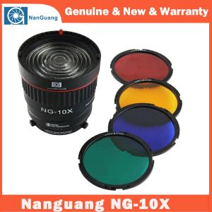 Filtreler Nanguang NG10X Fresnel Lens Odaklanan Adaptör Lens Kiti Bowensfit için LED Işıklar 4 Renk Filtresi