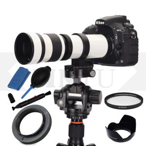 Filtreler Jintu 420800mm F/8.3 MF Telefoto Zoom Lens Kiti Nikon D3000 D3100 D3200 D3300 D3400 D5100 D5200 D5300 D5500 D5600 D80