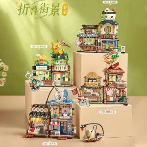 Bloklar Loz Creative Mini Bloklar Çocuklar Bina Tuğlaları ANAK BAR BUN Balık Yemek Evi Limon Çay Mağazası Luosifen Mağaza Bulma Bulma Toys Kızlar Hediye