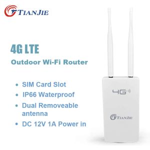 Yönlendiriciler Tianjie CPE905 3G 4G WiFi Yönlendirici IP66 Su Geçirmez Açık CPE Harici Çift Anten Yüksek Hızlı Kablosuz Modem SIM Kart Yuvası