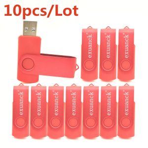 Drives 10pcs/Lot Memory Flash Stick Полная емкость 64MB512MB USB Flash Flash Rectangle 1 ГБ 4 ГБ USB -палочки 16 ГБ 32 ГБ ручки для PC Mac Red