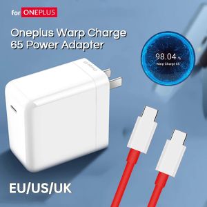 Şarj Cihazları 65W OnePlus 9 Pro Warp Charger 65 Güç Adaptörü AB ABD Dash Charger One Plus 9Pro 8 T 8T+ 5G şarj USB C Tip C Kablosu