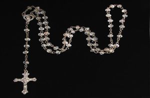24pcs Großhandel/6mm Kristallrosenhalskette, katholisches Heiliger Landgebet Halskette3497621