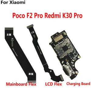 Kablolar ana tahta anakart Charing Sim Kart Yuva Kurulu Xiaomi Mi Poco F2 Pro Redmi K30 Pro LCD Anakart Esnek Kablo