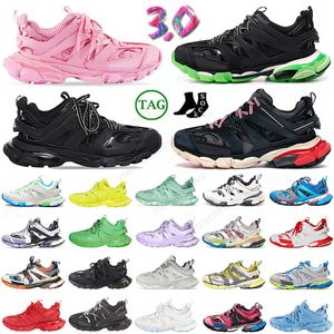 2024 Track Runner Erkek Kadın Lüks OG Parçalar 3 3.0 Elbise Ayakkabı Platformu Paris Üçlü Beyaz Pembe Kırmızı Gomma Loafers Tenis Deri Naylon Balanjlar Sneakers