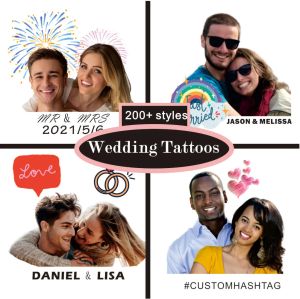 Татуировки WP Custom Wedding Tempreary Tatatoo Sticker просто отправьте фотографию, и мы создали желаемые дизайны, простая пара тату