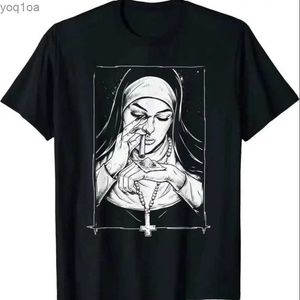 Erkek tişörtleri uyuşturucu alıyor rahibe baskı t-shirt harajuku y2k kısa kollu tişört yaz büyük boy erkekler tişörtlü kadınlar tee hip hop sokak topl2404
