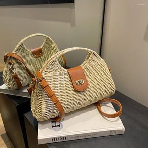 Bolsas de noite Mulheres Crossbody Summer Terceiro Shell de primeira mão Handmade Holiday Holida Casual Casual Pleda Elegante Lady Straw Bag