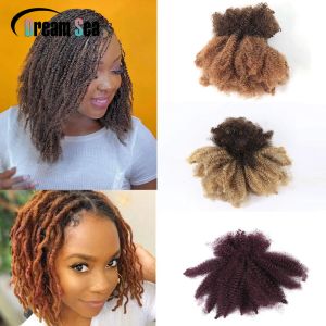 Wigs 100g Afro Kinky Kıvırcık İnsan Saçları Toplu Brezilya Remy Saç Uzantıları Örgü Sarışın Tığ işi Örgüler Saç Kilitleri Hiçbir Atkı