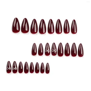 Ложные ногти Red Nail для женщин в день святого Валентина Bowknot Print Makebreable Artificial and Girl Salon дома