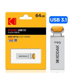 Sürücüler Kodak Metal Pen Drive K123 USB3.0 16GB 32GB 64GB 128GB USB Flash Drive Mini U Disk Bellek Çubuğu Anahtarlar için Deri Landyard