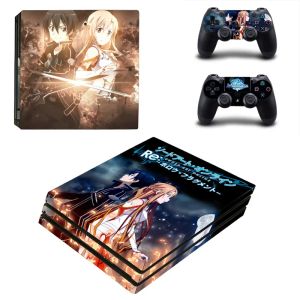 Наклейки 15 стилей Sword Art Online Anime PS4 Pro Skin Sticker для Sony PlayStation 4 Promotion Console 2pcs Controller Film