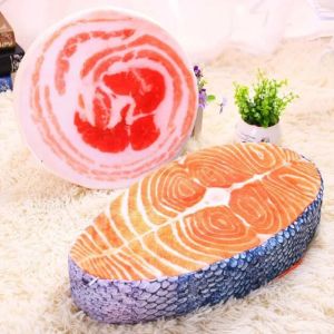 Подушка северно -забавное симуляция Tasty Salmon Fish Sushi Cushion Creative Design Design Salmon Pillow Dofa Home Decor Photo Pops