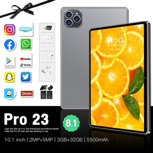 10.1 inç Pro 23 Öğrenme Tablet PC Android 8.1 MTK6755 Octa Çekirdek 3GB RAM 32GB ROM 1280X800 HD Ekran Çift Kamera Çift SIM BEKLEME 4G WiFi Destek Yüz Tanıma Khan Uygulaması