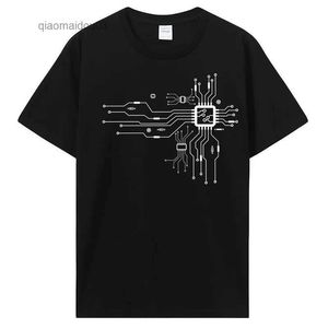 Erkek Tişörtler Anatomik Kalp CPU İşlemci Bilgisayar Programcısı PCB Board Geek T-Shirt Elektrik Elektronik Mühendis Devre Grafik Tshirtl2404