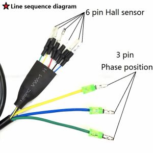 Acessórios 9 pinos Ebike Extension Line 60/130/160cm EBIKE MOTOR CABO PARA MOTOR DE BICKEIRA ELÉTRICA COM PEÇAS DE SENSOR DE HALL