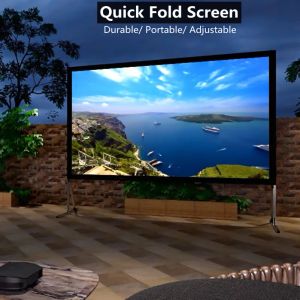 16: 9 Portable Fast Fold Front Projector Screan для открытого/внутреннего домашнего кинотеатра на задний день на заднем дворе.