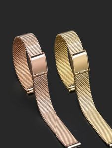 Assistir bandas Rose Gold Milanês Banda de aço inoxidável 14mm Milan Mesh Watch Band Women Bracelet Metal Strap for Slim2626630