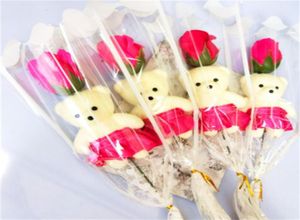 Одиночные мыльные цветочные медведь Моделирование розовые синглы филиал искусственные цветы для учителей День Святого Валентина Тойки подарки 0 6959115