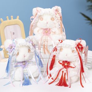 Sevimli ve güzel tavşan peluş oyuncaklar küçük beyaz tavşan bebek kız bez bebek peluş bebek doğum günü hediyesi toptan