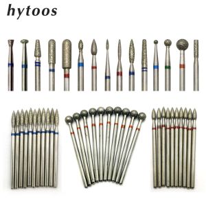 Биты Hytoos 10pcs/Set The Nail Drill Bits Diamond Rutters для маникурской кутикулы.