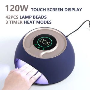 Kitler 120W LCD dokunmatik ekran lamba kurutma için çivi jel cilası 42 lamba boncukları UV/LED lamba çivileri profesyonel salon anto sensörü için