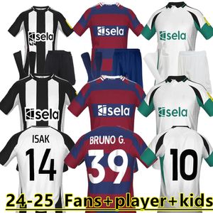 Newcaslte 2024 Evde Futbol Formaları Bruno G. Joelinton Isak 24 25 3 Tonali Isak Hayranlar Oyuncusu Wilson Almiron Futbol Gömlek Adam Çocuk Kiti 16-XXL 888888