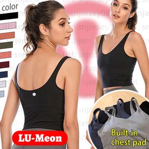 lu Tank Top Işık Desteği Nefes alabilen yoga sütyen hizalama Yumuşak, Hafif Likra Kumaş Huglar Vücudunuzun Konturlarına Sarılır M.Ö.