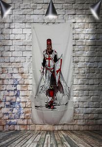 Masonik Şövalye Tapınak Bayrağı Banner Polyester 144 96cm Duvara Asla 4 Gromlar Özel Bayrak Kapalı Dekorasyonu019352068