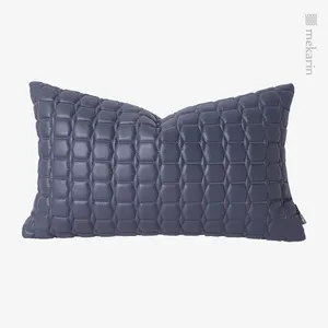 Yastık modern minimalist oturma odası kanepe mavi dokuma kare nordic ışık lüks deri işlemeli iplik bel bel