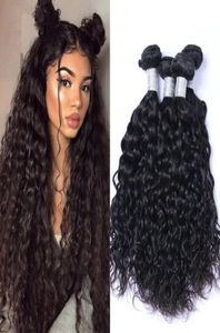Pacotes brasileiros ondas de água Talha de cabelo humano cor natural 4pcslot Wet and Wavy Hair Extensions3042229