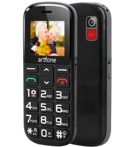 Artfone Mobile Phone для пожилых людей 1400 мАч аккумулятор Big Button Mobile Thone Dual Sim разблокированные боковые кнопки SOS Buttontorch4957136