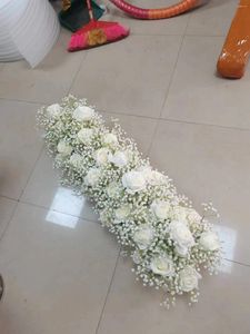Dekoratif çiçekler 6pcs 100cm uzunluğunda beyaz gül orkide bebek solunum düğün arka plan çiçek aranjman etkinliği parti sahne dekorasyon