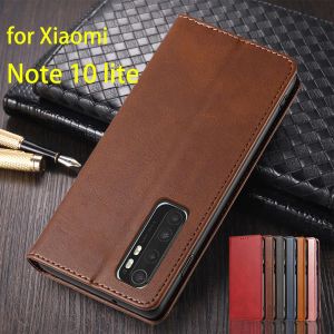 Корпус кожаный корпус для Xiaomi Mi Примечание 10 Lite Flip Case держатель кобуры Магнитный аттракцион Cover Cakle Case Coque Coque