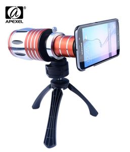 Apexel Alüminyum 50x Zoom Teleskop Lens Kamera Tripad ve Case 50x Telepo Lens İPhone Samsung Akıllı Telefon Lens1659216