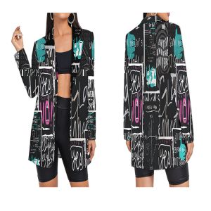 Суедины IFPD 3D Print Ladies Blazer с длинным рукавом Blaser Женский пиджак Женский женский пиджак Femme Custom Blazer осень Plussize