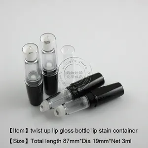 Бутылки для хранения TM-LG601 DHL 3ML Twist Up Case Lip Gloss Bottle Пустое помада контейнер с ручкой 200 шт./Лот