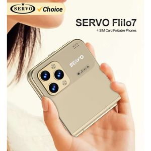 Servo flilo7 moda flip cep telefonu 4 sim 2.6 inç ekran otomatik arama kayıt hızı kadranı sihirli sesli siyah liste Telefonlar Type-c