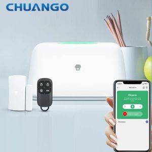 Комплекты 315 МГц. Высококлассные chuango Smart OV300 Wi -Fi System System Smart Home Burglar System с дымом/газом/детектором PIR