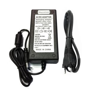 Зарядные устройства 15V2A AC DC Adapter 15V 2A 30 Вт Переключатель Адаптер питания зарядное устройство для светодиодного видеонаблюдения DC 5,5*2,5/5,5*2,1 мм