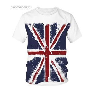 Erkek Tişörtleri Union Flag T-Shirts Union Jack 3d Baskı İngiltere Tshirt Üstleri Erkekler Moda Hip Hop Gömlek Erkek Kız Harajuku Giyim